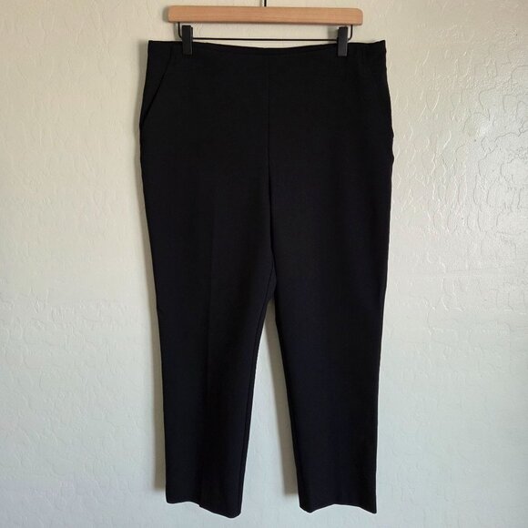 Rachel Zoe High-Rise Elastic Waist Pull-On Ankle Pant Black Size 12 Work Career - Picture 1 of 8